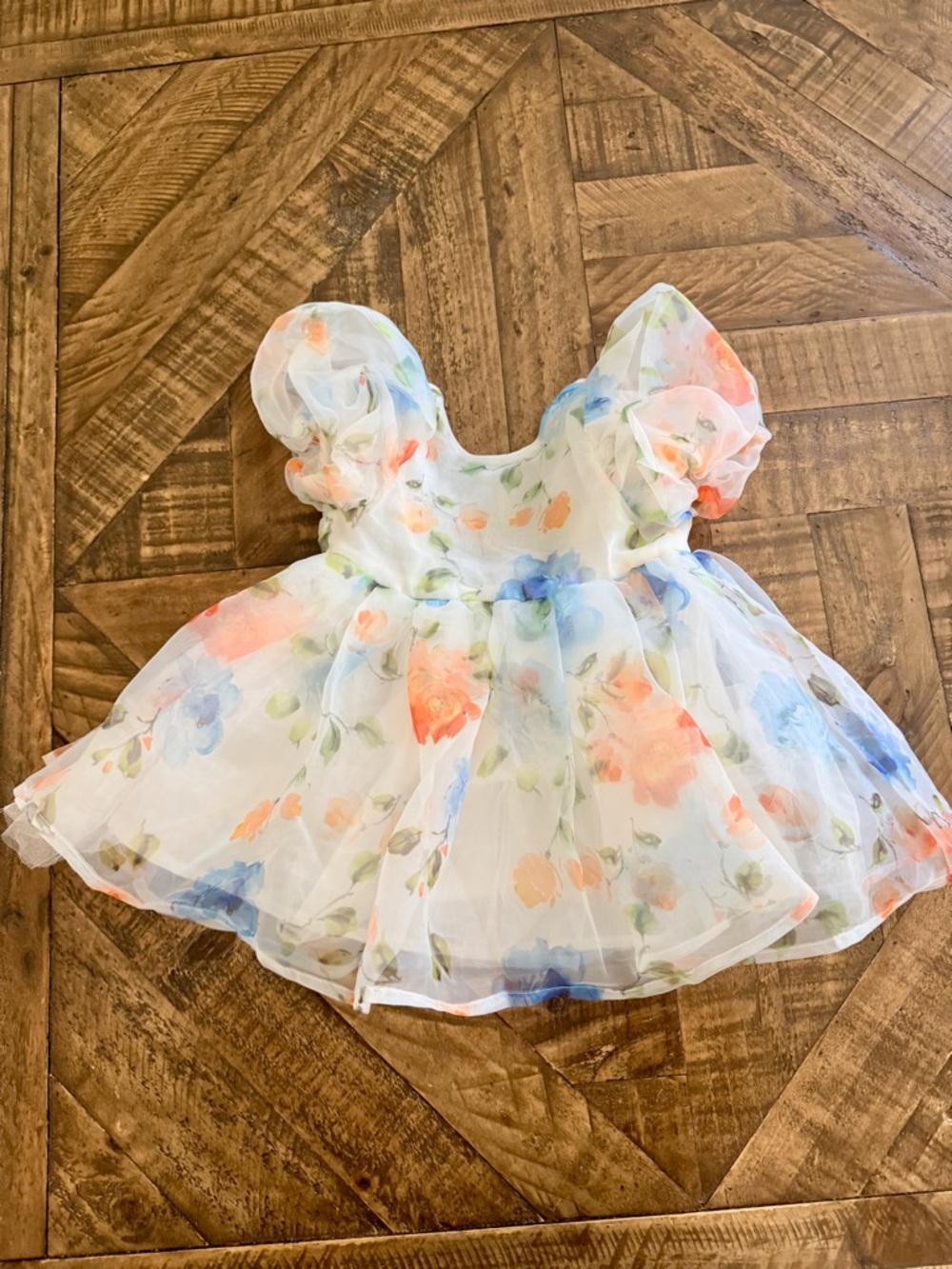 Floral dress with matching Bitty Baby doll dress